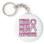 I Wear Pink for My Daughter Keychain