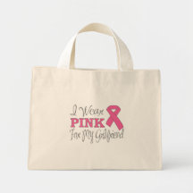 I Wear Pink For My Girlfriend (Pink Ribbon Ver. C) Tote Bags