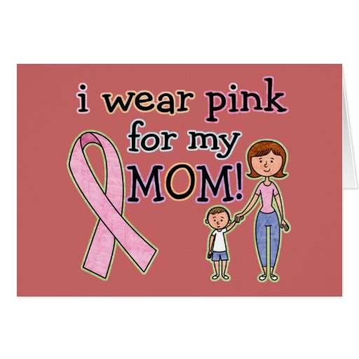 I Wear Pink for My Mum Kids Boys Greeting Cards