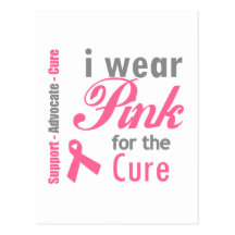I Wear Pink For The Cure Postcards