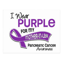 I Wear Purple 42 Mother-In-Law Pancreatic Cancer Post Cards