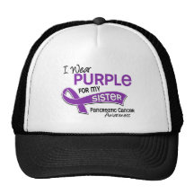 I Wear Purple 42 Sister Pancreatic Cancer Mesh Hat