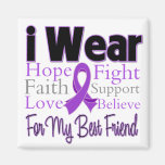I Wear Purple Collage Best Friend - Pancreatic Can Magnet