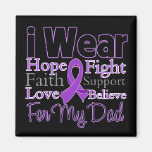 I Wear Purple Collage Dad - Pancreatic Cancer Refrigerator Magnet