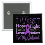 I Wear Purple Collage Girlfriend - Pancreatic Canc Buttons