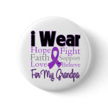 I Wear Purple Collage Grandpa - Pancreatic Cancer buttons