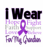 I Wear Purple Collage Grandson - Pancreatic Cancer t-shirts