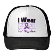 I Wear Purple Collage Hero - Pancreatic Cancer Trucker Hats