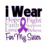 I Wear Purple Collage Sister - Pancreatic Cancer t-shirts