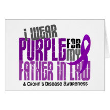 I Wear Purple For Father-In-Law 6 Crohn’s Disease Greeting Cards