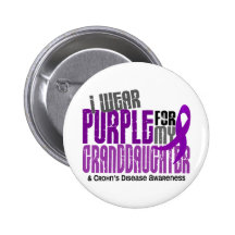 I Wear Purple For Granddaughter 6 Crohn’s Disease Button