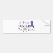 I Wear Purple For My Aunt (Purple Ribbon) Bumper Stickers