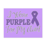 I Wear Purple For My Aunt (Purple Ribbon) postcards