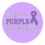 I Wear Purple For My Aunt (Purple Ribbon) stickers