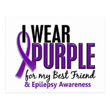 I Wear Purple For My Best Friend 10 Epilepsy Postcards