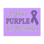 I Wear Purple For My Brother (Purple Ribbon) postcards