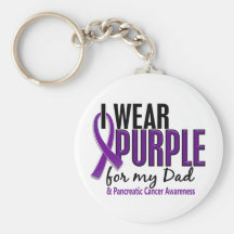 I Wear Purple For My Dad 10 Pancreatic Cancer Keychain