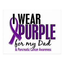 I Wear Purple For My Dad 10 Pancreatic Cancer Postcard