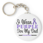 I Wear Purple For My Dad keychains