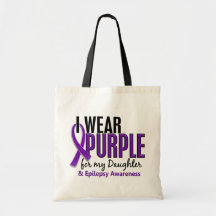 I Wear Purple For My Daughter 10 Epilepsy Canvas Bags