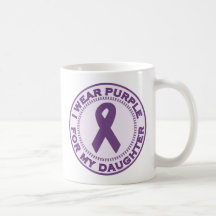 I Wear Purple For My Daughter Coffee Mugs