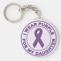 I Wear Purple For My Daughter Keychains