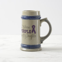 I Wear Purple For My Daughter (Purple Ribbon) Mugs