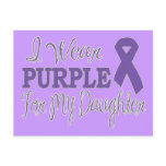 I Wear Purple For My Daughter (Purple Ribbon) postcards
