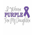 I Wear Purple For My Daughter (Purple Ribbon) t-shirts