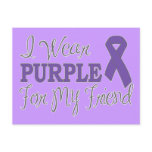 I Wear Purple For My Friend (Purple Ribbon) postcards