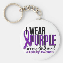 I Wear Purple For My Girlfriend 10 Epilepsy Keychain