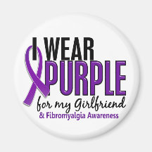 I Wear Purple For My Girlfriend 10 Fibromyalgia Fridge Magnets