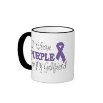 I Wear Purple For My Girlfriend (Purple Ribbon) Mugs