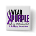 I Wear Purple For My Granddaughter 10 Epilepsy buttons
