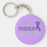 I Wear Purple For My Granddaughter (Purple Ribbon) Keychains