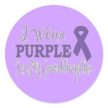 I Wear Purple For My Granddaughter (Purple Ribbon) stickers