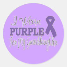 I Wear Purple For My Granddaughter (Purple Ribbon) Sticker