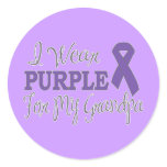 I Wear Purple For My Grandpa (Purple Ribbon) stickers