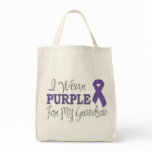 I Wear Purple For My Grandson (Purple Ribbon) bags