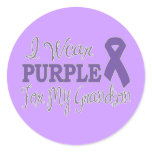 I Wear Purple For My Grandson (Purple Ribbon) stickers