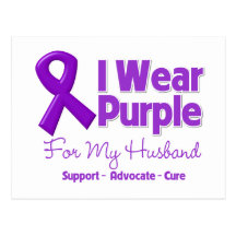 I Wear Purple For My Husband Post Card