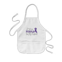 I Wear Purple For My Husband (Purple Ribbon) Apron