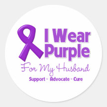 I Wear Purple For My Husband Sticker