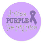 I Wear Purple For My Mum (Purple Ribbon) stickers