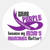 I Wear Purple For My Mum’s Memories 33 Round Sticker