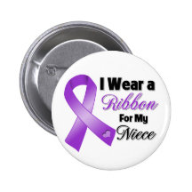 I Wear Purple For My Niece Pinback Buttons