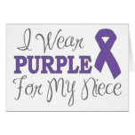 I Wear Purple For My Niece (Purple Ribbon) cards