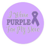 I Wear Purple For My Niece (Purple Ribbon) stickers