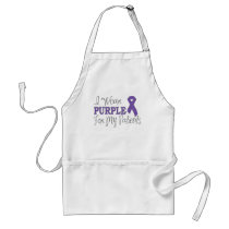 I Wear Purple For My Patients (Purple Ribbon) Aprons