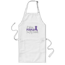 I Wear Purple For My Patients (Purple Ribbon) Apron